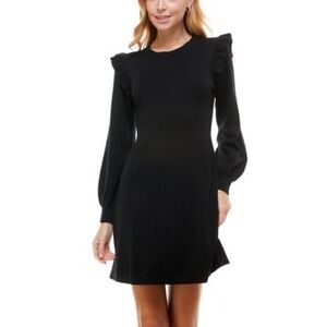 Crystal Doll Ruffled A-line Sweater Dress In Black S (New no Tag)